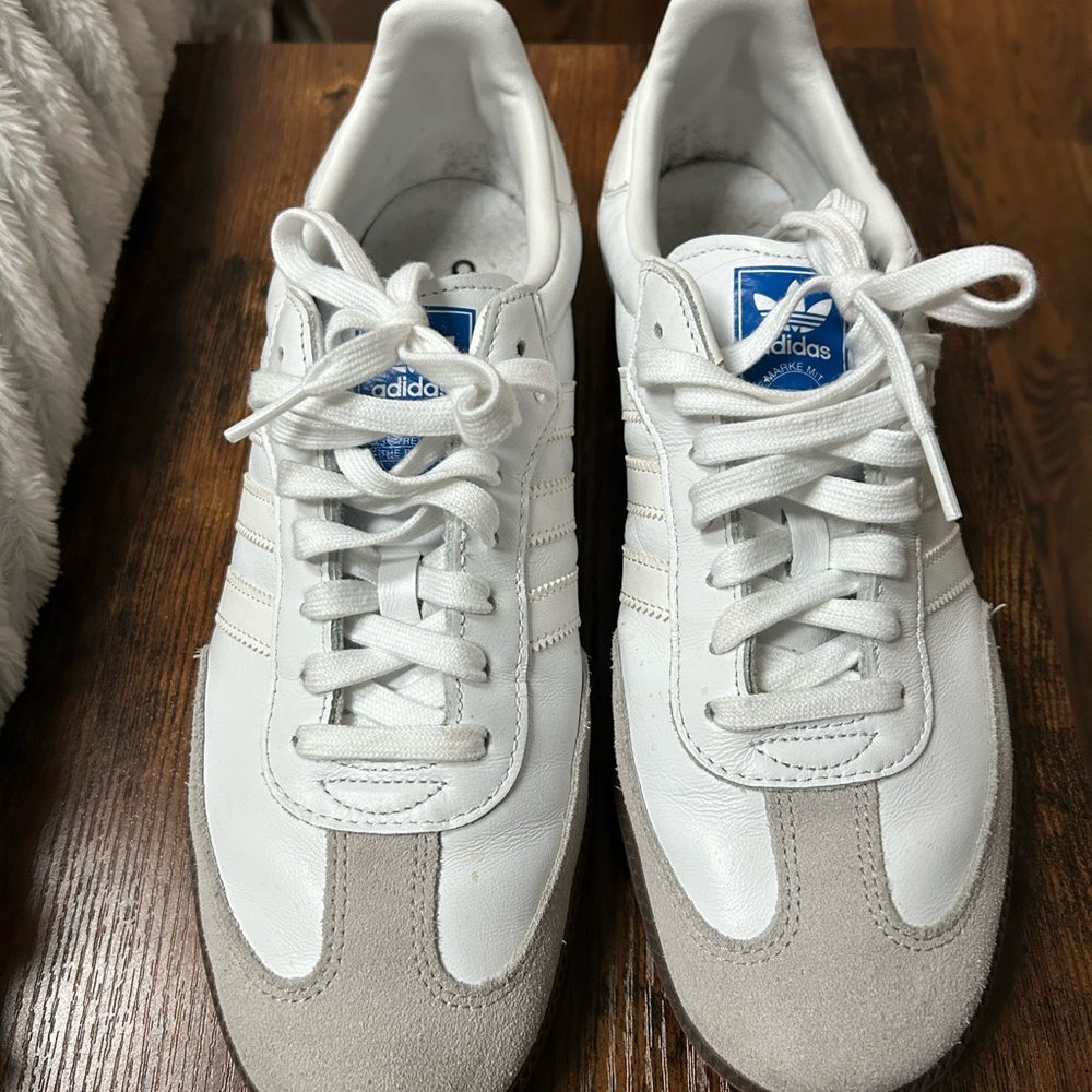 Adidas White and Brown Sneakers - SAMBA